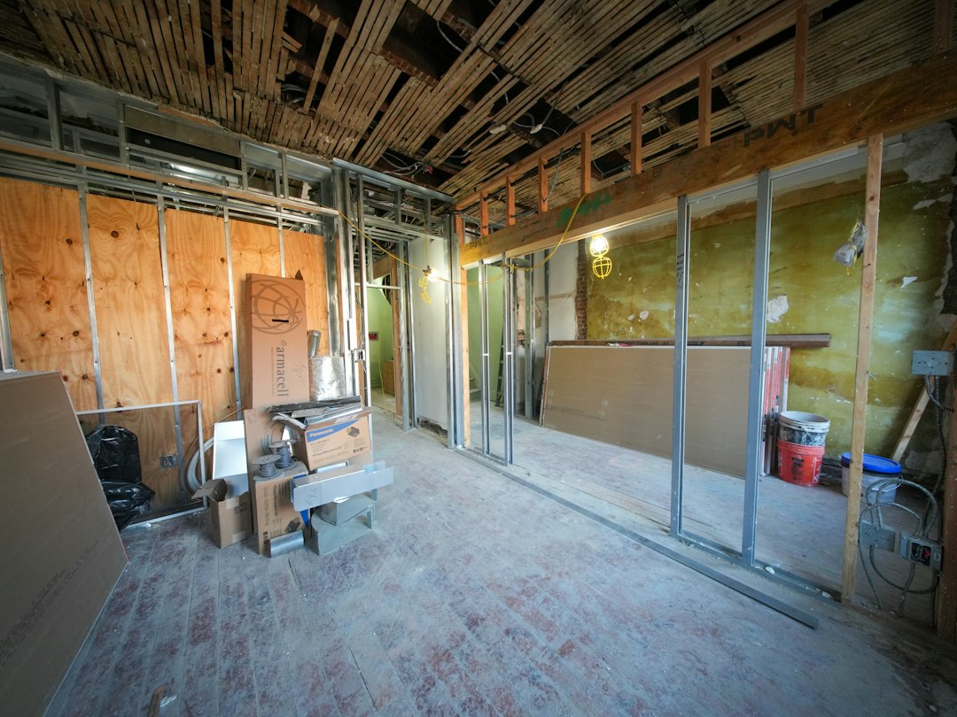 Residential property interior undergoing renovation for a purchase and rehab investment project